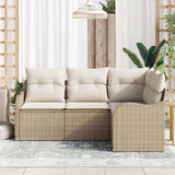 vidaXL Tuinbank Set met opslag 4 pcs Zwart poly rattan