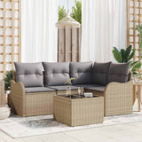 vidaXL Tuinbank Set met opslag 4 pcs Zwart poly rattan