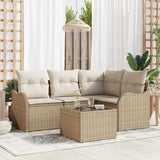 vidaXL Tuinbank Set met opslag 4 pcs Zwart poly rattan