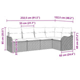 vidaXL Tuinbank Set met opslag 5 pcs Zwart poly rattan