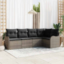 vidaXL Tuinbank Set met opslag 5 pcs Zwart poly rattan