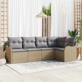vidaXL Tuinbank Set met opslag 5 pcs Zwart poly rattan