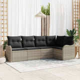vidaXL Tuinbank Set met opslag 5 pcs Zwart poly rattan
