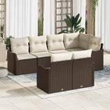 vidaXL Tuinbank Set met kussen met opslag 7 pcs Zwart Poly rattan