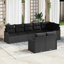 vidaXL Tuinbank Set met opslag 8 pcs Zwart en Wit poly rattan