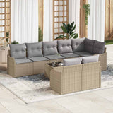 vidaXL Tuinbank Set met opslag 8 pcs Zwart en Wit poly rattan
