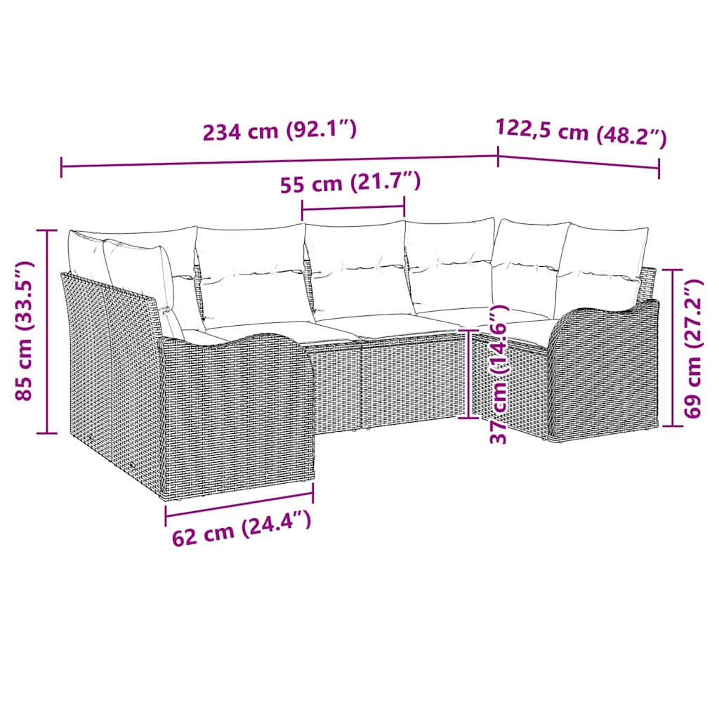 vidaXL Garden Bench Set with Cushion Black and White Poly Rattan