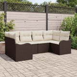 vidaXL Garden Bench Set with Cushion Black and White Poly Rattan