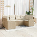 vidaXL Garden Bench Set with Cushion Black and White Poly Rattan