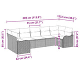 vidaXL Garden Lounge Set with Cushions 7 pcs Black and White Poly Rattan