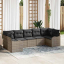 vidaXL Garden Lounge Set with Cushions 7 pcs Black and White Poly Rattan