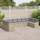 vidaXL Tuinbank Set met opslag 10 pcs Zwart en wit poly rattan