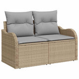 vidaXL Tuinbank Set met opslag 10 pcs Zwart en wit poly rattan
