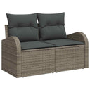 vidaXL Tuinbank Set 6 pcs Zwart en Crème Poly rattan, staal en glas