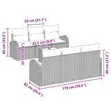 vidaXL Tuinbank Set met opslag 7 pcs Zwart en Crème poly rattan