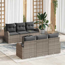 vidaXL Tuinbank Set met opslag 7 pcs Zwart en Crème poly rattan