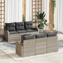 vidaXL Tuinbank Set met opslag 7 pcs Zwart en Crème poly rattan