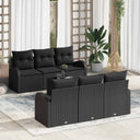 vidaXL Tuinbank Set met opslag 7 pcs Zwart en Crème poly rattan
