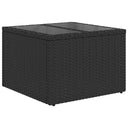 vidaXL Tuinbank Set 8 pcs Zwart en Crème Poly rattan, staal en glas