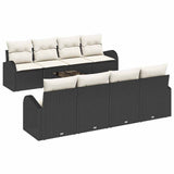 vidaXL Tuinbank Set met opslag 9 pcs Zwart en Crème poly rattan