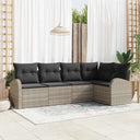 vidaXL Tuinbank Set met kussen 5 pcs Zwart en Wit poly rattan