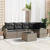 vidaXL Tuinbank Set met kussen 5 pcs Zwart en Wit poly rattan