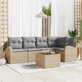 vidaXL Tuinbank Set met kussen 5 pcs Zwart en Wit poly rattan