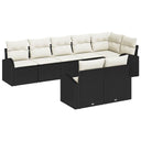 vidaXL Garden Sofa Set with cushion 8 pcs Black and White poly rattan