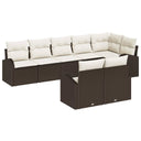 vidaXL Garden Sofa Set with cushion 8 pcs Black and White poly rattan