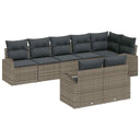 vidaXL Garden Sofa Set with cushion 8 pcs Black and White poly rattan