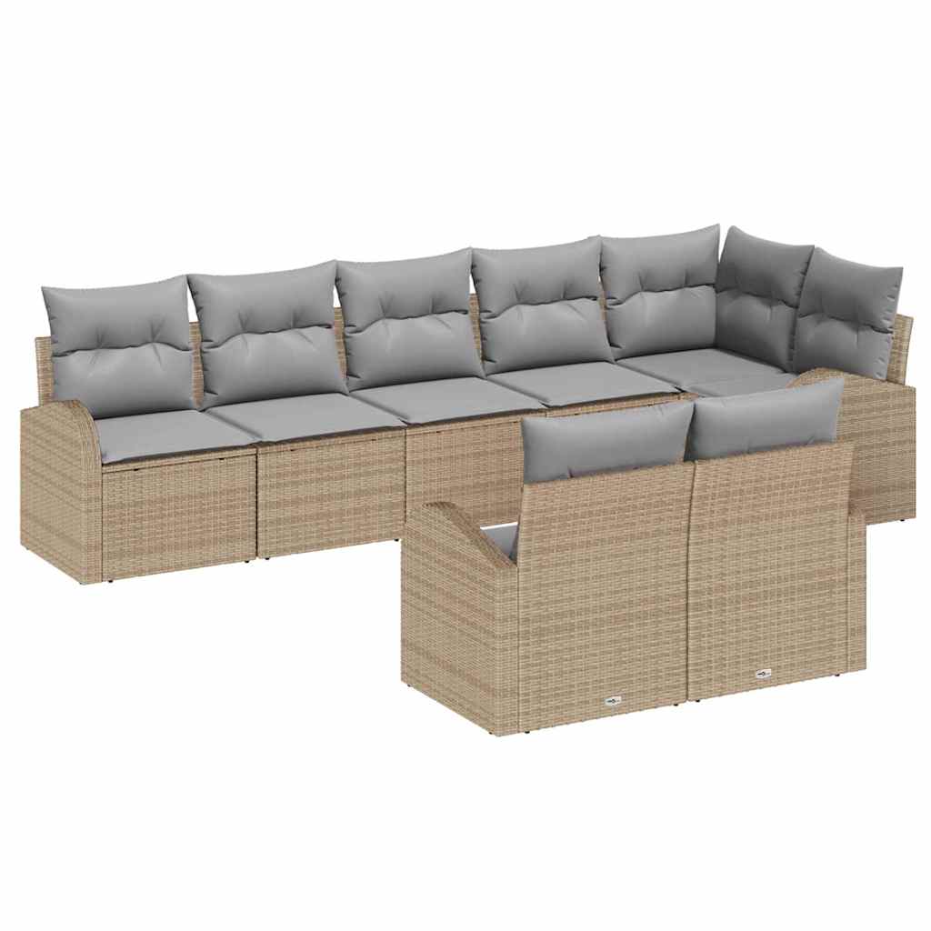 vidaXL Garden Sofa Set with cushion 8 pcs Black and White poly rattan