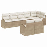 vidaXL Garden Sofa Set with cushion 8 pcs Black and White poly rattan