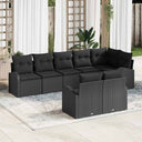 vidaXL Garden Sofa Set with cushion 8 pcs Black and White poly rattan