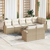 vidaXL Garden Sofa Set with cushion 8 pcs Black and White poly rattan