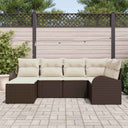 vidaXL Sofa set with cushions and storage 6 pcs Black and White poly rattan