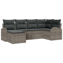 vidaXL Sofa set with cushions and storage 6 pcs Black and White poly rattan