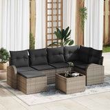 vidaXL Sofa set with cushions and storage 6 pcs Black and White poly rattan