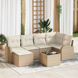 vidaXL Sofa set with cushions and storage 6 pcs Black and White poly rattan