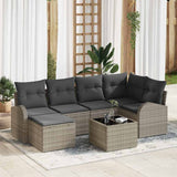 vidaXL Sofa set with cushions and storage 6 pcs Black and White poly rattan
