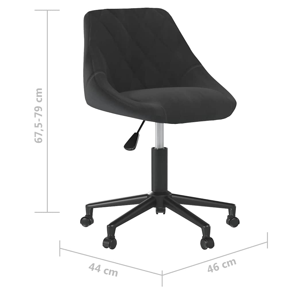 vidaXL Swivel Office Chair Velvet Black