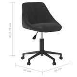 vidaXL Swivel Office Chair Velvet Black