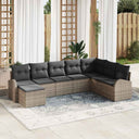 vidaXL Bankstel met kussen met opslag 8 pcs Zwart en Wit poly rattan