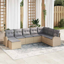 vidaXL Bankstel met kussen met opslag 8 pcs Zwart en Wit poly rattan