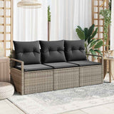 vidaXL Garden Bench Set with Cushion 3 pcs Black and White poly rattan
