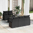 vidaXL Tuinbank Set met kussen 6 pcs Zwart en Crème poly rattan