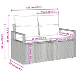 vidaXL Garden Sofa Set with Cushions 6 pcs Beige and Red poly rattan