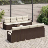 vidaXL Tuinbank Set met kussen 9 pcs Zwart en Crème poly rattan