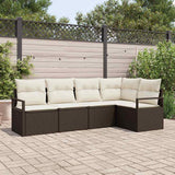 vidaXL Garden Bench Set with Cushion 5 pcs Black and White poly rattan