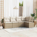 vidaXL Garden Bench Set with Cushion 5 pcs Black and White poly rattan