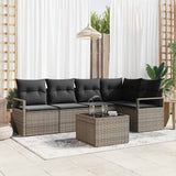 vidaXL Garden Bench Set with Cushion 5 pcs Black and White poly rattan